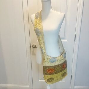 Boho Indian Handbag Crossbody Sequins Hand Made Stitching Medium Lightweight